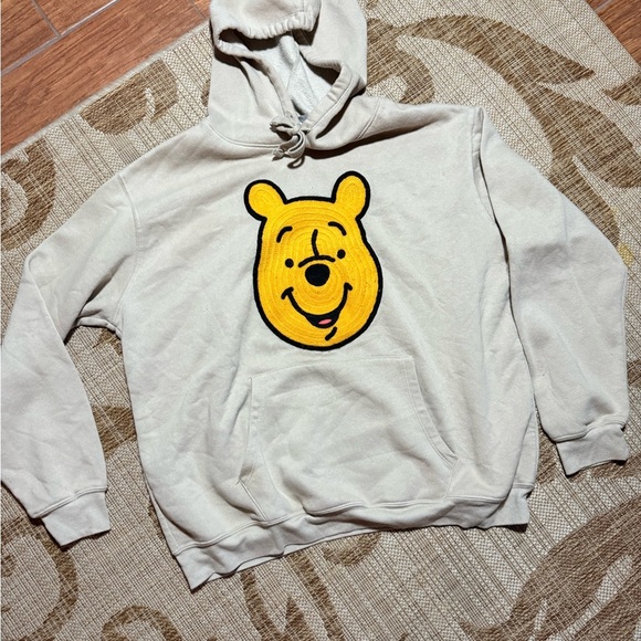 DISNEY Winnie the Pooh Cream Hoodie with Yellow Winnie the Pooh Design, size XXL - Picture 1 of 5